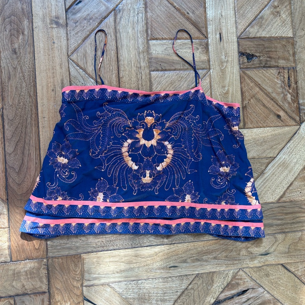 FP SMALL Movement by Free People Navy and Coral Camisole